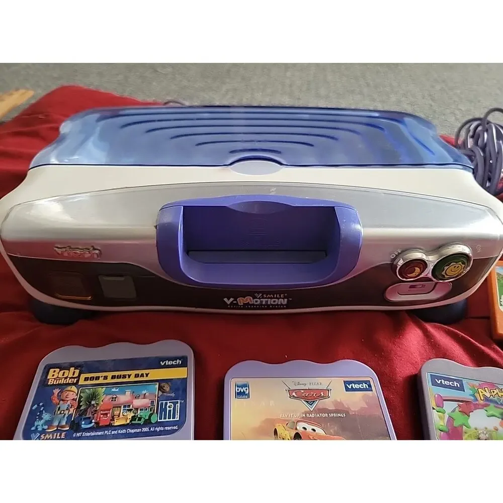 VTech VSmile TV Learning System Console w/ Controller Games Tested No Power Cord